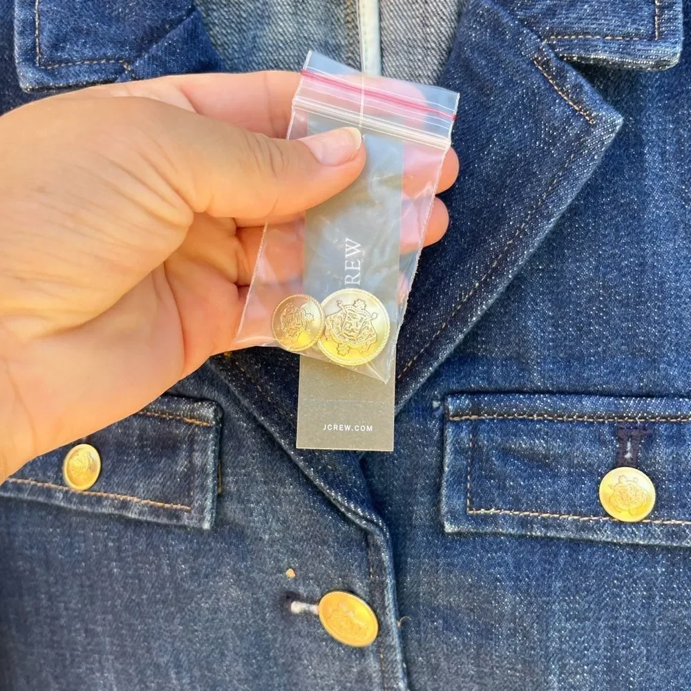 J Crew Denim Blazer Jacket in Resin Wash NWT